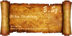 Bika Szabina névjegykártya